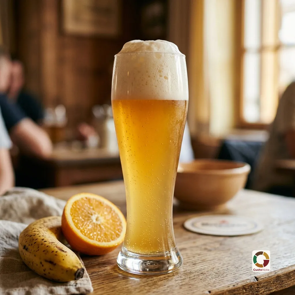 Mętne piwo pszeniczne z grubą pianą